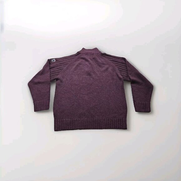 Marlboro Classics Sweater Mens XXL Burgundy LS 1/4 Zip Mock Neck VTG Wool Blend - Picture 2 of 16